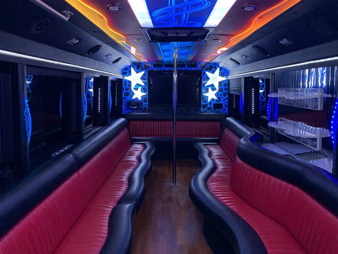 Party Bus - Frank SInatra interior for party bus rental in Ontario County, NY