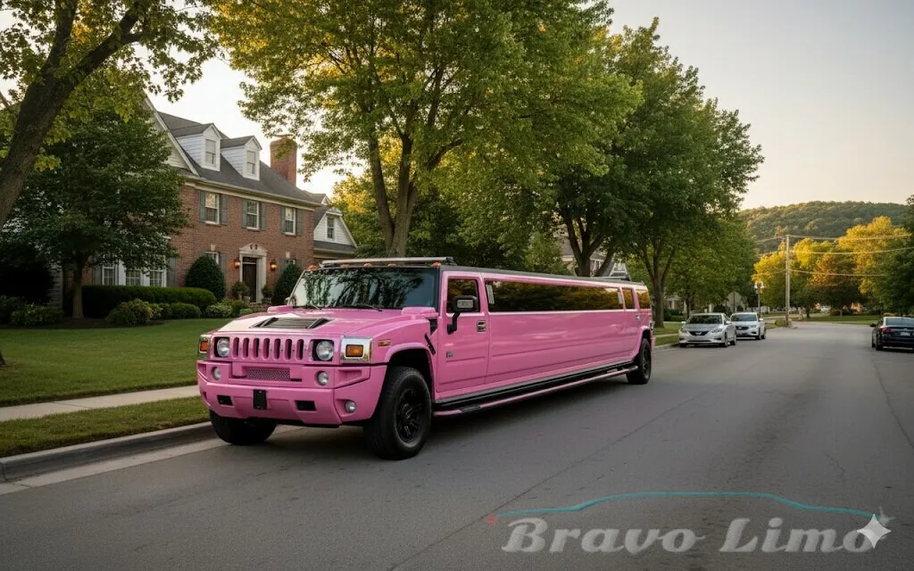 Pink Hummer H2 Limousine — Advertised 18–20 Maximum Pink Hummer H2 Limousine — Advertised 18–20 Maximum for limo rental