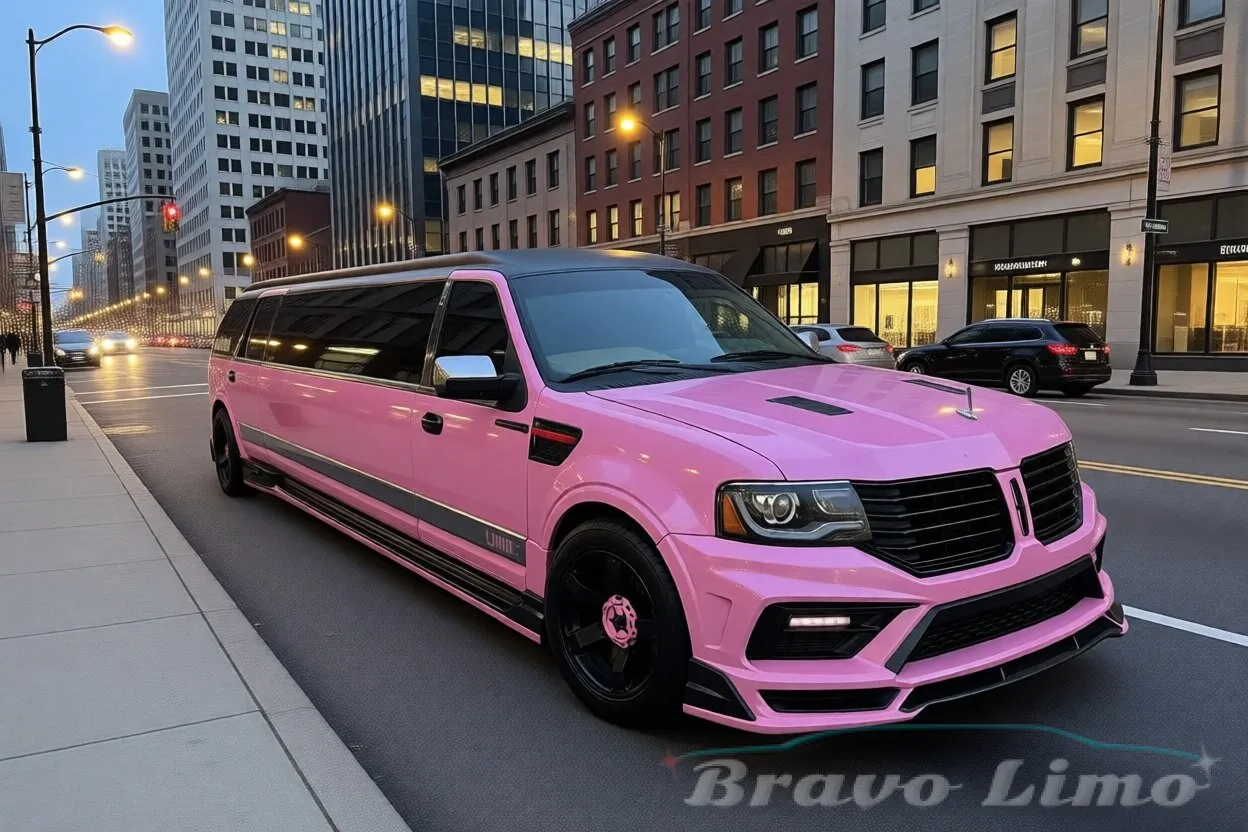 Pink Lincoln Navigator Limousine Pink Lincoln Navigator Limousine for limo rental