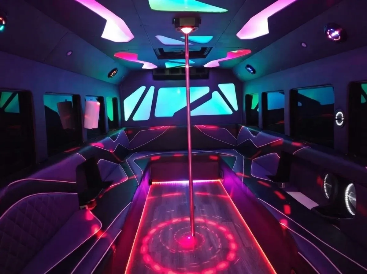 White-painted Purpleline Party Bus [2]