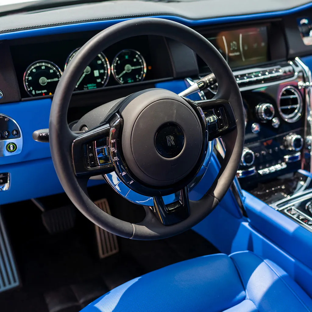 White Rolls-Royce Cullinan with All Blue Interior, photo 7 for wedding car rental in Rockville, MD