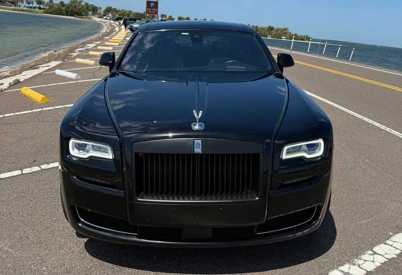 Black Rolls-Royce Ghost for wedding car rental in Tampa, FL