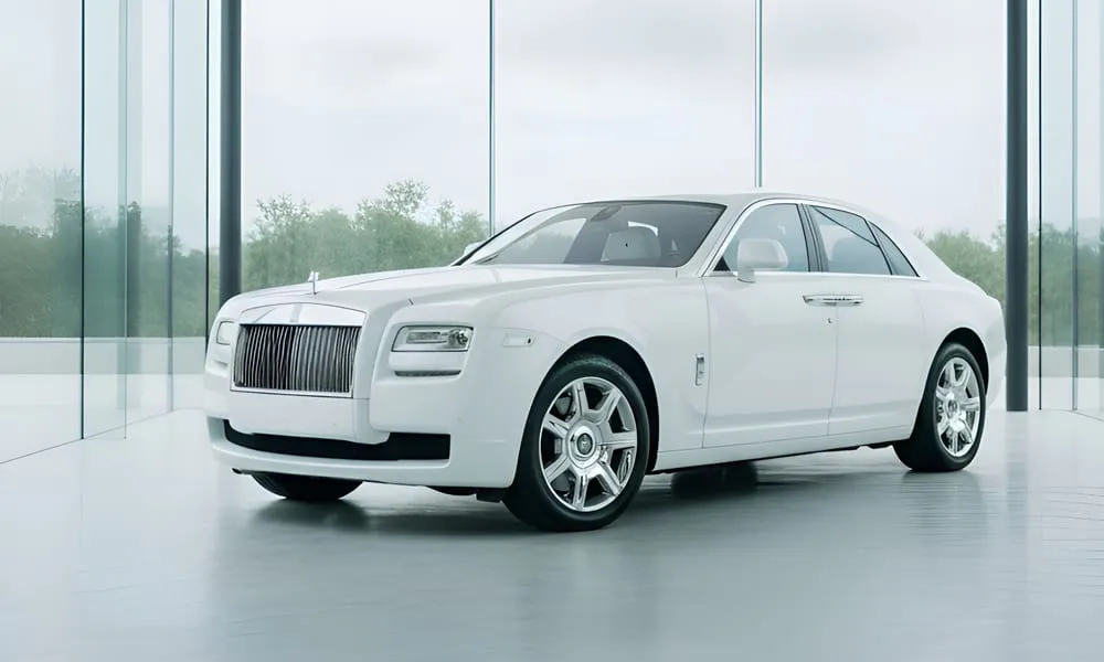 White-painted Rolls-Royce Ghost ready for booking