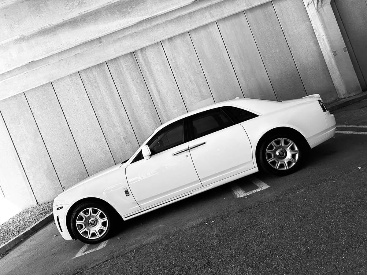 White Rolls Royce Ghost Sedan for wedding car rental in Lincoln County, ME