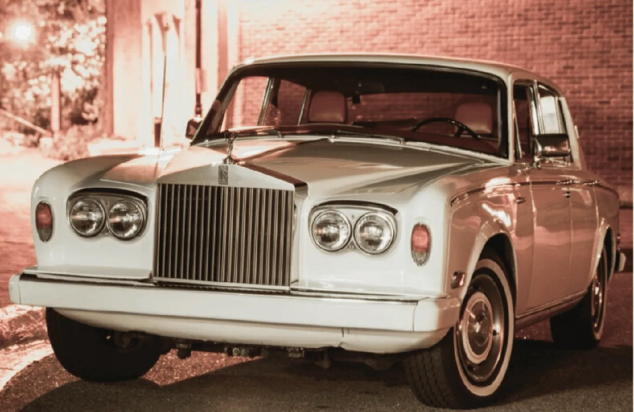 White Rolls Royce Shadow for wedding car rental in Powder River County, MT
