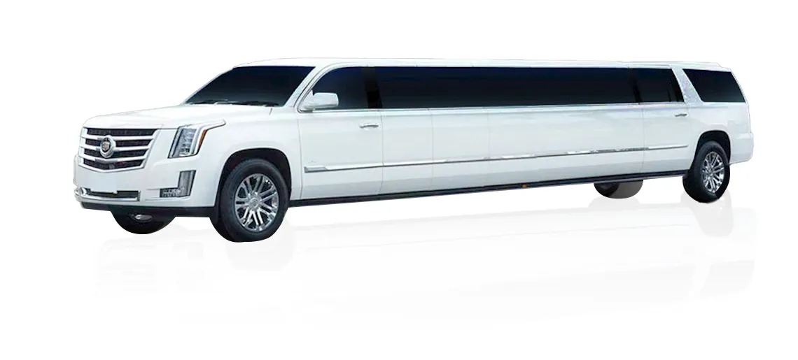 White Cadillac Escalade Jet Stretch Limousine, photo 2 for limo rental in Dallas, TX