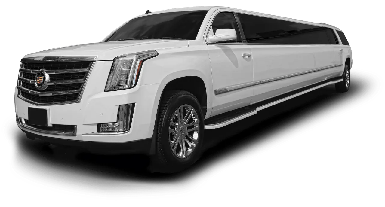White Cadillac Escalade Stretch Limousine for limo rental in Lake Hopatcong, NJ
