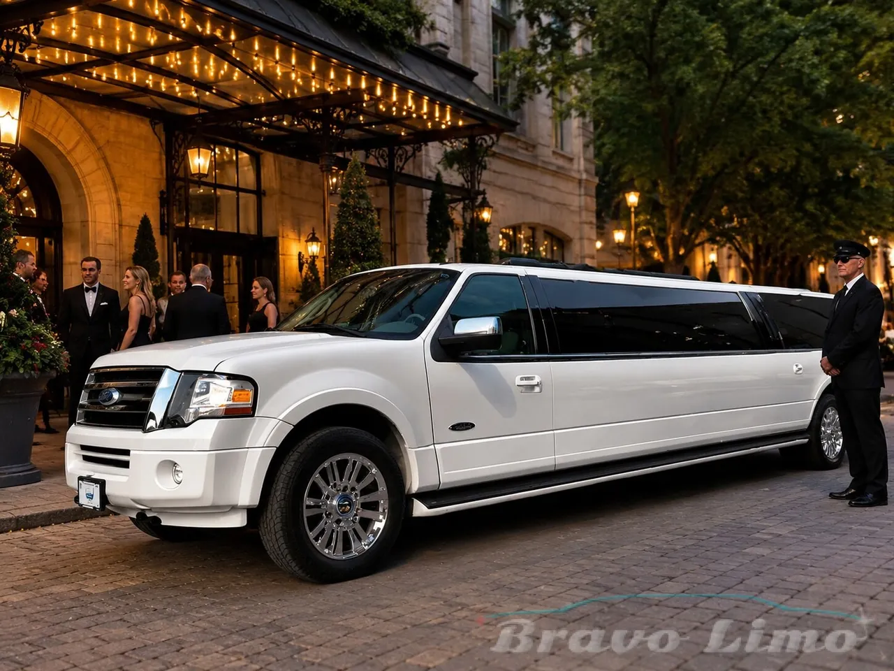 White Ford Expedition Limousine White Ford Expedition Limousine for limo rental