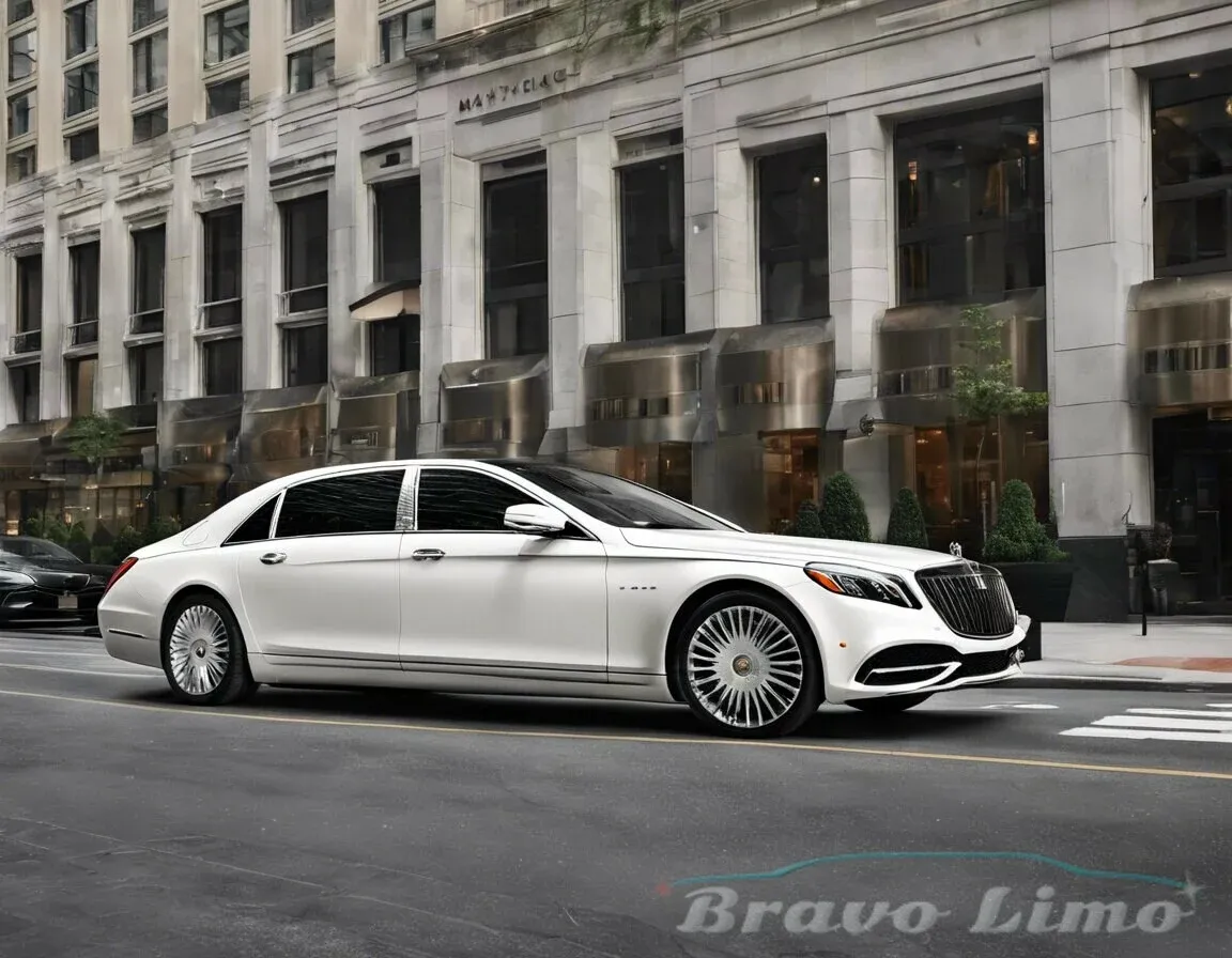 White Mercedes-Maybach Sedan for wedding car rental in Chester County, PA