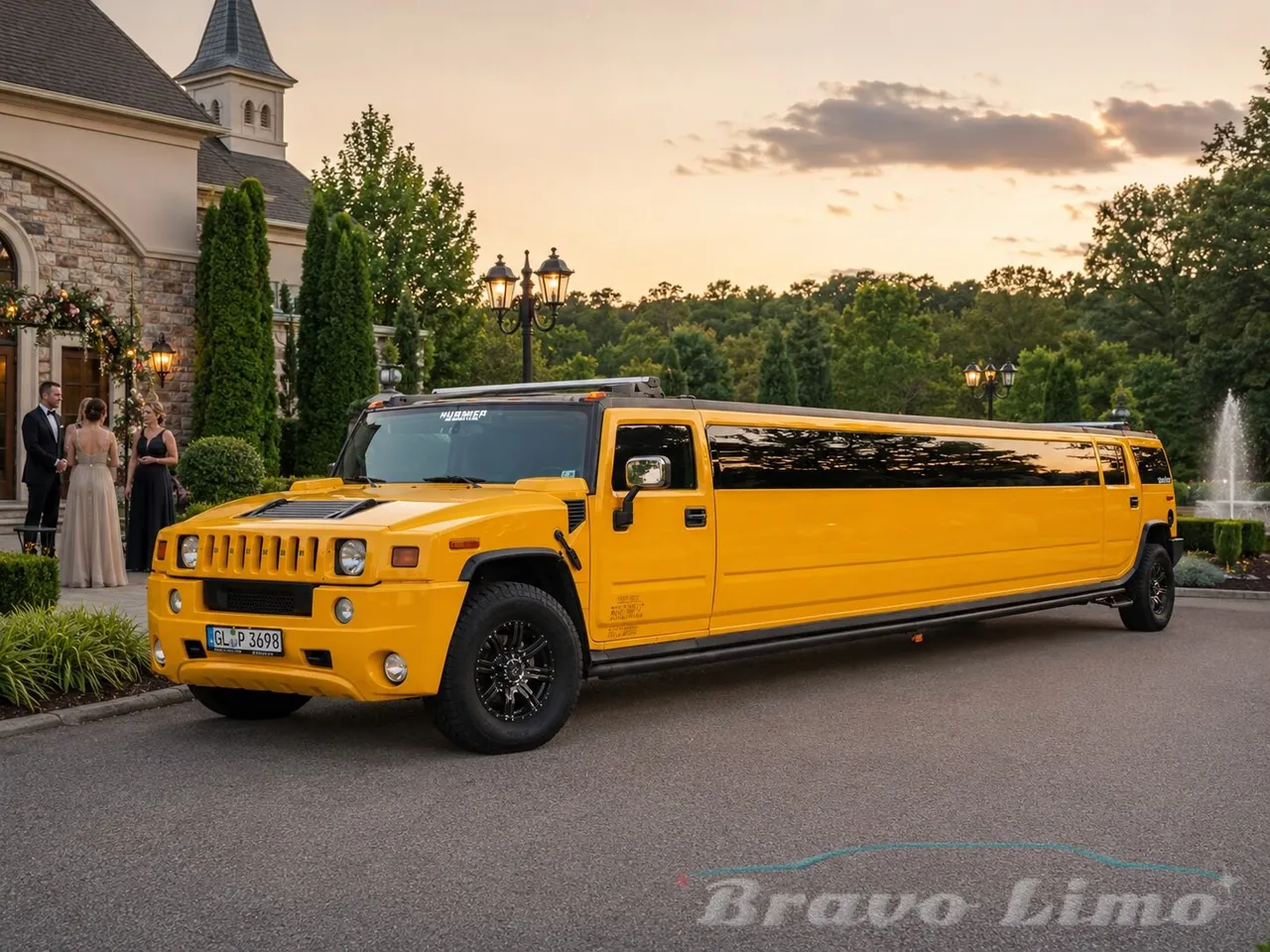 Yellow Hummer H2 Limousine for limo rental in Stroudsburg, PA