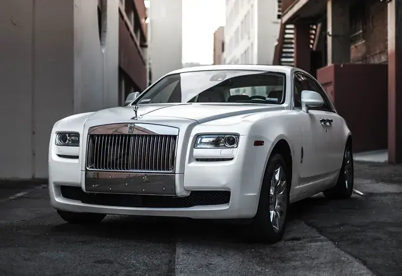 White Rolls-Royce wedding car for wedding car rental in Iron County, MI