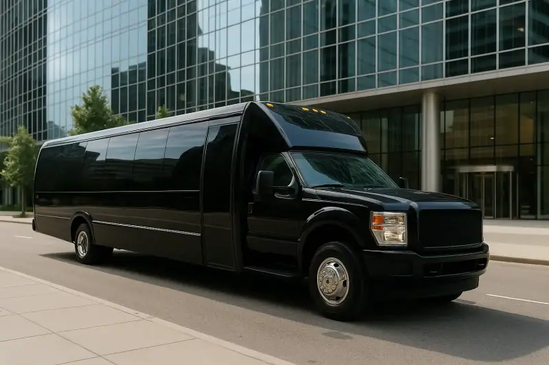Black luxury party bus for party bus rental in Tioga County, NY